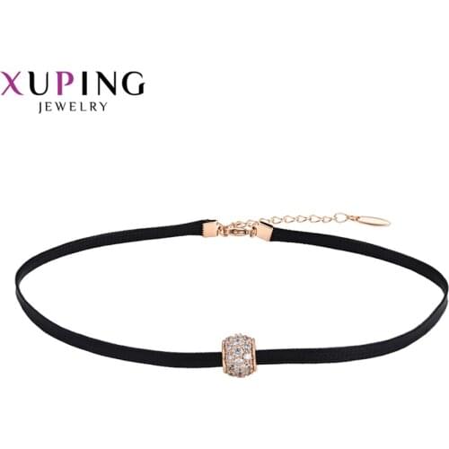 Xuping Synthetic Cubic Zirconia Short Paragraph for Women Necklace Rose Gold Coloe Plated Jewelry Gifts 44264