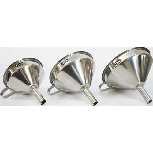 1PC Stainless Steel Cone Funnel Pour Oil Wine Liquid Hopper Kitchen Home Tool 11/13/15cm Kitchen Tools & Gadgets Durable Funnel