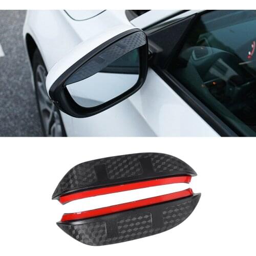For Audi A3 2008-2021 8P 8V 8Y 2pcs Car Side Rear View Mirror Rain Visor Carbon Fiber Texture Eyebrow Sun Shade Snow Guard Cover
