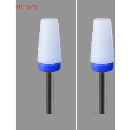 2 Pcs/Lot White Ceramic Nail Drill Bit - Tapered Barrel Bit - M (0124.060)
