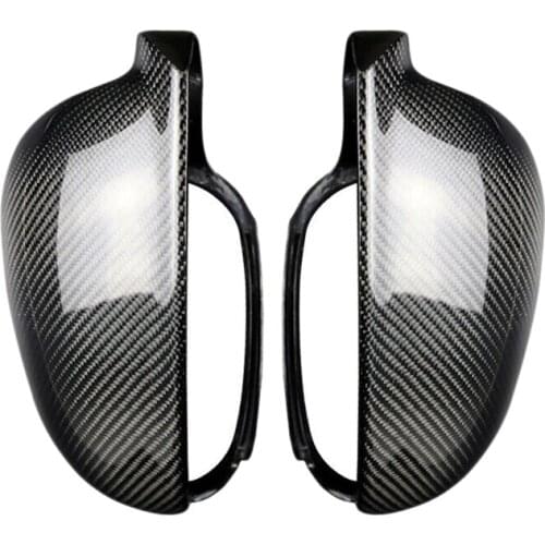 2Pcs Carbon Fiber Style ABS Side Rear View Mirror Cover Replacement for Golf 5 MK5 2003-2009