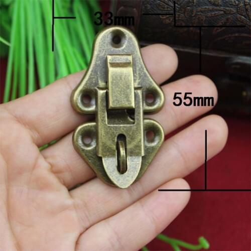 20Pcs 55 * 33 Antique Wooden Box Hasp Gift Box Hanging Hardware Lock Buckle metal buckle Black Box KF572
