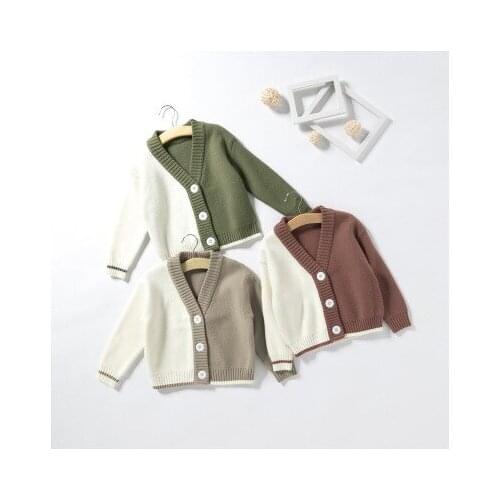 Childrens Cardigan Coats 2020 Spring New Baby Boys and Girls Sweaters Kids Knitted Coats Toddler Girl Patchwork Sweaters Jacket