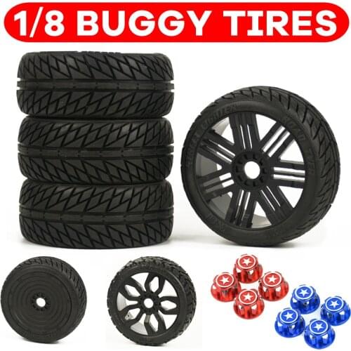 KKPIT 1/8 Tire Tires Wheel 17MM Adapter Wear-resistant for KKPIT VS H9 HOBAO RC Model Car Buggy Off-road Vehicle High Speed