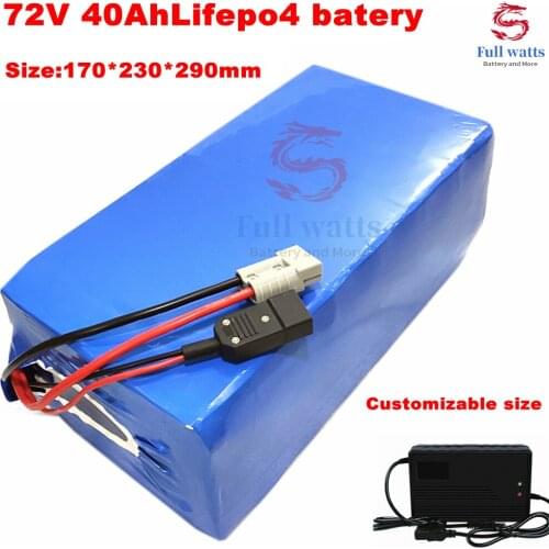 72V 50Ah Lifepo4 Battery Pack for Electric Bicycle Ebike Motorcycle UPS Outdoor Power Solar Street Light + 5A Charger