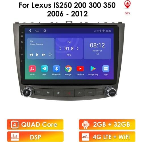 OSSURET 10 Inch Android 10 Car Radio for Lexus IS IS250 IS300 IS350 2006-2012 Car GPS Navigation Stereo Multimedia Wifi