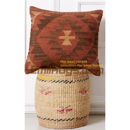 Pillow case 60x60 Gorgeous Kilim Handmade Decor Modern Art Wool Fancy Quare Ofa Chair Decor