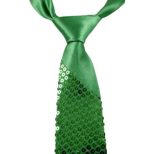 Mens Ties 3"/7.5cm wide "Green" color party Unisex Sequin Neckties Party Brand Gift Shirts Cravat Ties For Men Dropshipping