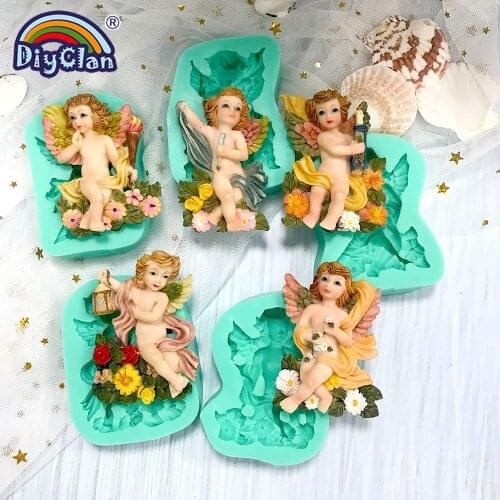 European Style Angel Silicone Fondant Mold Chocolate Cake Tools Pastry Dessert Cupcake Kitchen Baking Clay Bakeware Mould