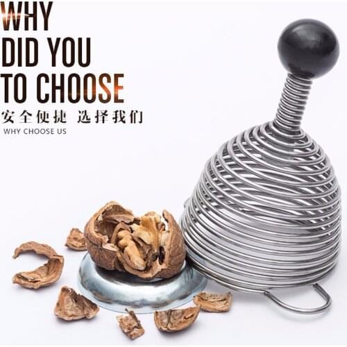 Stainless Steel Nut Cracker Spiral Spring Metal Nutcracker Professional Walnut Opener Kitchen Fruit Tools Free Shipping