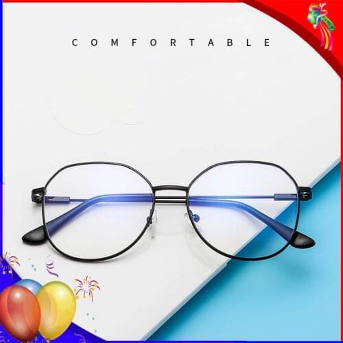 Alloy Gaming Glasses Blue Light Filtering Blocker Retro Vintage Round Eyeglasses Frame Men Women Computer Working Reading Eyewea