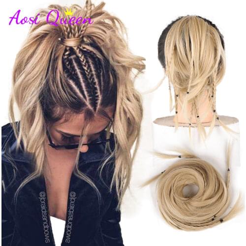 AS Hair Flexible Messy Bun Chignon Elastic Band For Hair Bun Scrunchy Synthetic Extenion Curly Hairpiece Donut Afro Hair