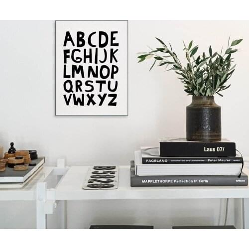 Alphabets, Typography Poster, Kids Nursery Print Art, Wall Picture Oil Painting Canvas Art Prints , Baby Room Decor No Frame