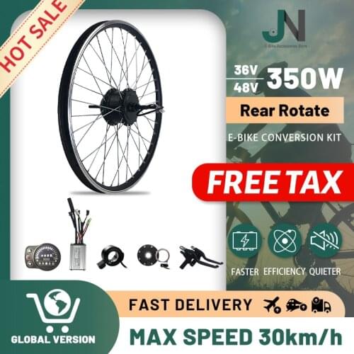 Ebike Kit 36V 48V 350W 16inch/20-29inch/700C Rear Rotate Wheel Brushless Hub Motor With LCD3 For Electric Bicycle Conversion Kit