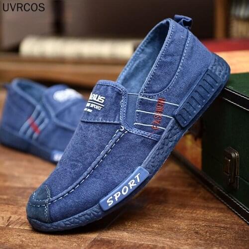 Summer Slip on Mens Casual Shoes Rubber Solid Mens Canvas Shoes Lightweight Waterproof Male Flat Casual Sneakers