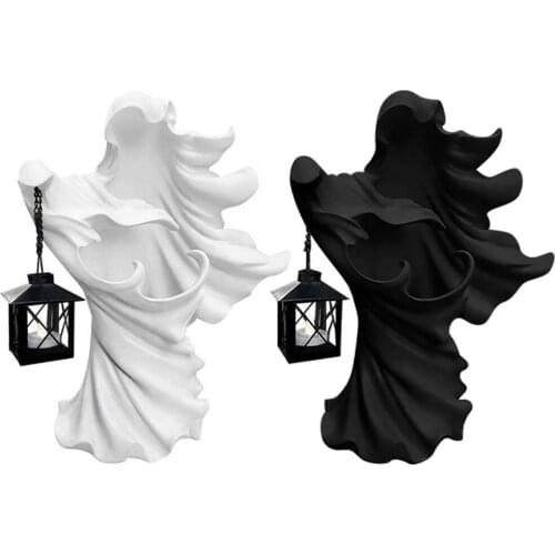 Hot Faceless Ghost Sculpture Halloween Ghoul Resin Sculpture Decoration Party Decoration for Home Door Hanging Signs