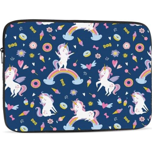 Cute Unicorn Womens Laptop Sleeves for 10/12/13/15/17in Laptop Bags iPAD Tablet Protective Pouch Bags Notebook Computer Cases