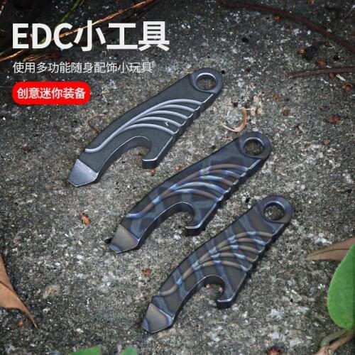 EDC Titanium Alloy Mini EDC Keychain Multi Pocket Tools Outdoor Bottle Opener For Camping Hiking EDC Tools
