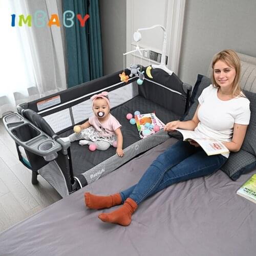 IMBABY Multifunctional Baby Bed With Diaper Table Children Nest Cradle Bed European Kid Furniture Game Bed With Rattle And Music