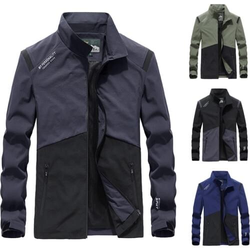 2019new arrival fashion male jacket long sleeves contrast color patchwork casual blouse men tops turn down collar outfitS 4XL