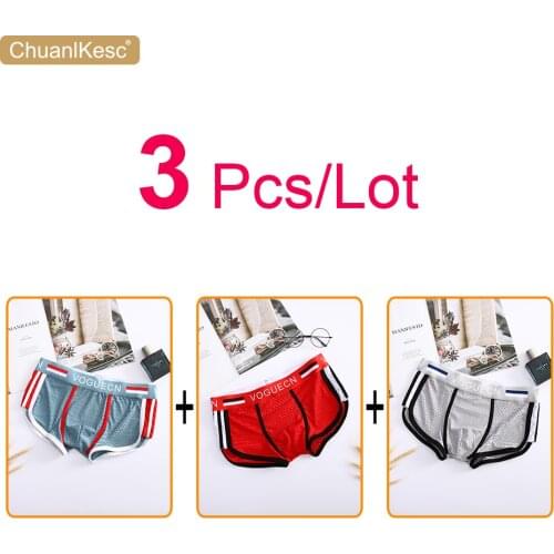 3 Pcs/Lot Mens Underwear Mesh Low Waist Sexy Small Boxer Pants Close Fitting And Comfortable Sports Shorts 2020 Hot Brand Pants