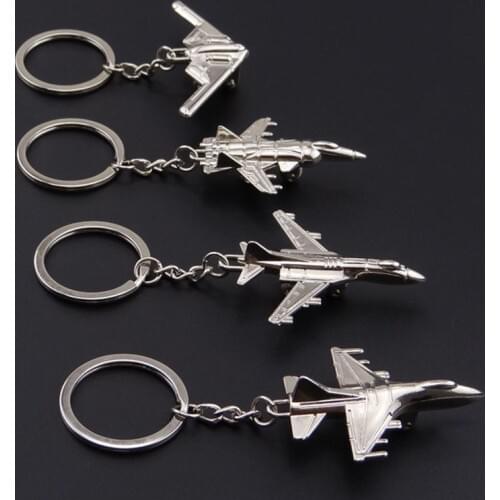 Fancy&Fantasy 1PC 3D New Airplane Keychain Aircraft Airplane Model Keyrings Keychain Cool Boy Mens Gift
