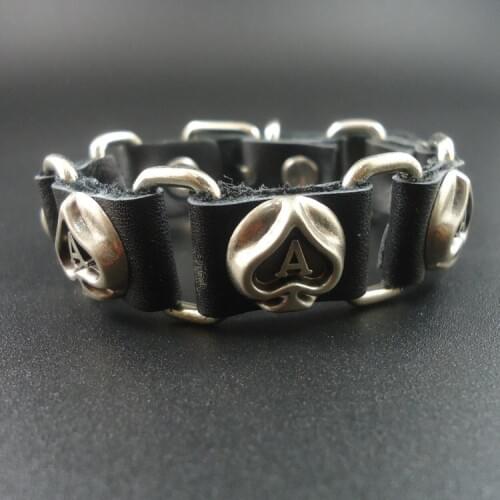 2015 new arrival Heart A charms leather bracelet men jewelry