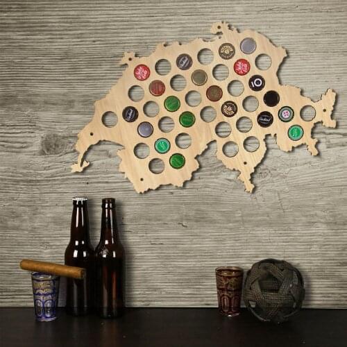 Beer Cap Map Bottle Cap Map Of Switzerland Best Gift for Beer Aficionado Wall Decor Wooden Hanging Craft