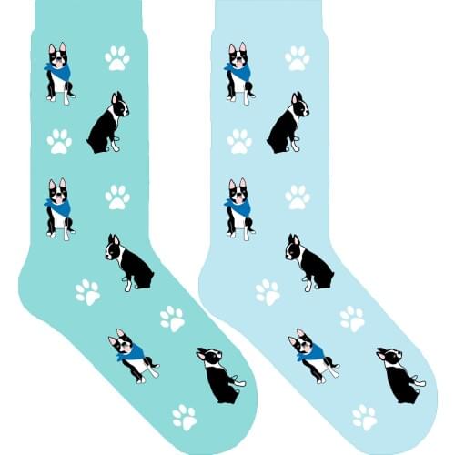 Boston Terrier dog gift cute crew socks kawaii sox women dog theme gift for pets lovers 50 pair/lot unisex EU 35-39 / EU 38-44