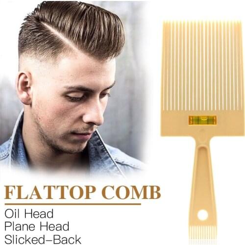 Professional Men Flat Top Comb Quality Haircut Dual-Ended Barber Clipper Comb Flat Top Head Hair Cutting Comb With Level Bubble