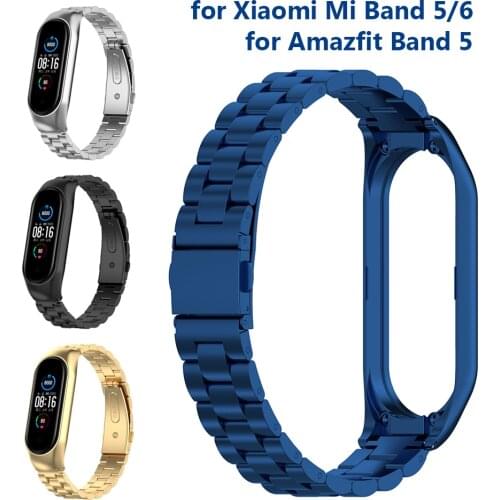 Watchband Strap for Xiaomi Mi Band 5 Bands Stainless Steel Bracelet Replacement Watch Bands Strap for Xiaomi Band 5 Straps Metal