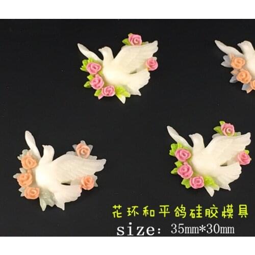 Silicone Jewerly Mould Epoxy Wreath Peace Pigeon Mold Hand Resin Craft Jewelry Making Mold