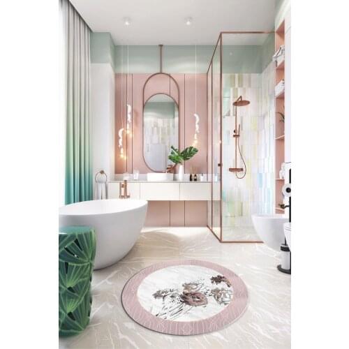 Modern Decorative Bathroom Mat Luxury Carpet Non-Slip Sole Design Eva Shower Room Rug Toilet Decor Soft Absorbent Alfombra