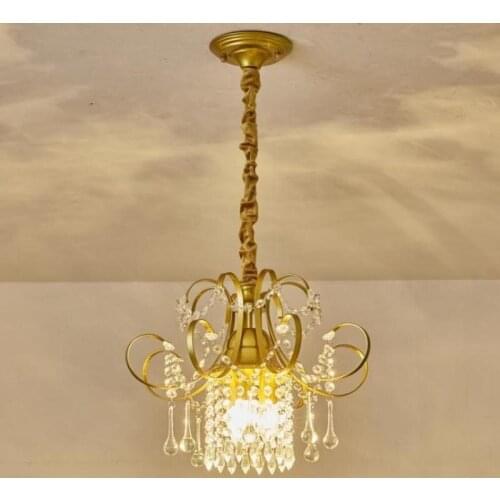 Bedroom Gold Pendant Lamp Lights American Mini Single headed Crystal Kitchen Pendant Lights Nordic Lighting Modern