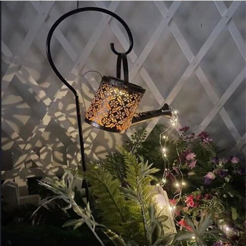 Solar LED Lawn Lamp Creative Watering Can Sprinkles Star Type Shower Art Light Decoration Outdoor Garden Gardening Lawn Lamps