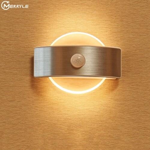 LED Wall Lamp Infrared Motion Sensor Night Light Rechargeable Wireless Auto On/Off for Kids Pathway Staircase Fridge Lighting