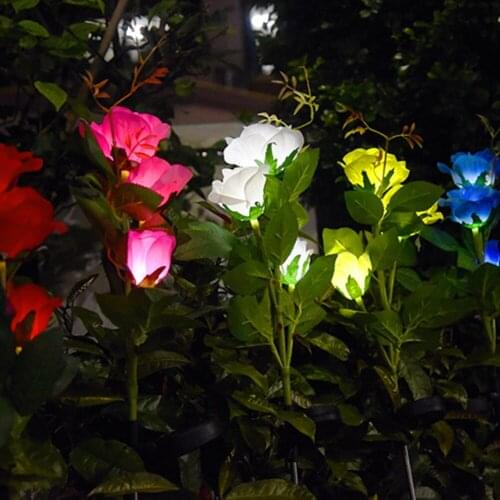 3 LED Solar Rose Light Outdoor Garden Yard Lawn Ground Lamp Festive Party Decor LED Spot Light Garden Path Landscape Lights