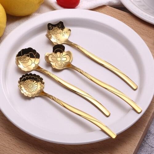 Top Beautiful Worth Money! Stainless Steel Small Peony Flower Coffee Stirring Spoon Teaspoon Dessert Tea Spoon Scoop Tableware