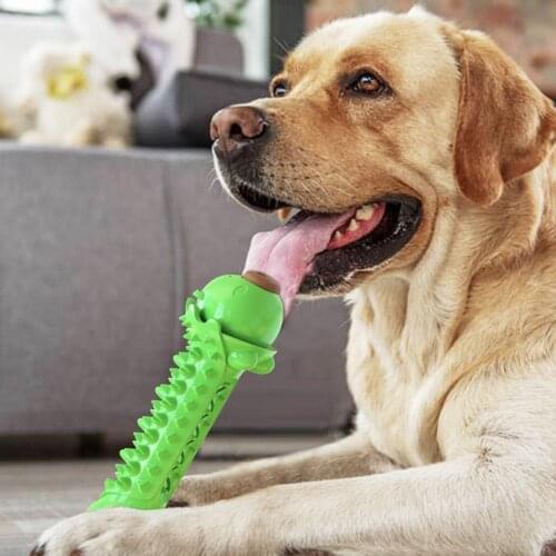 Green Durable Pig Shape Pet Bite Resistant Molar Grinding Stick Food Leakage Dog Teeth Cleaner Small And Cute Entertainment Toy