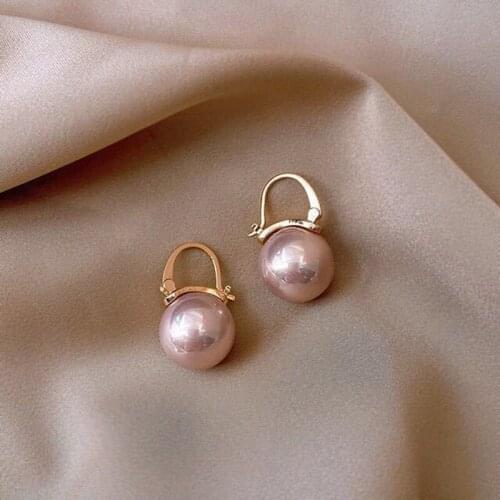 Pearl Earrings Retro Temperament Simple Female 2021 New Trendy High Quality Earrings