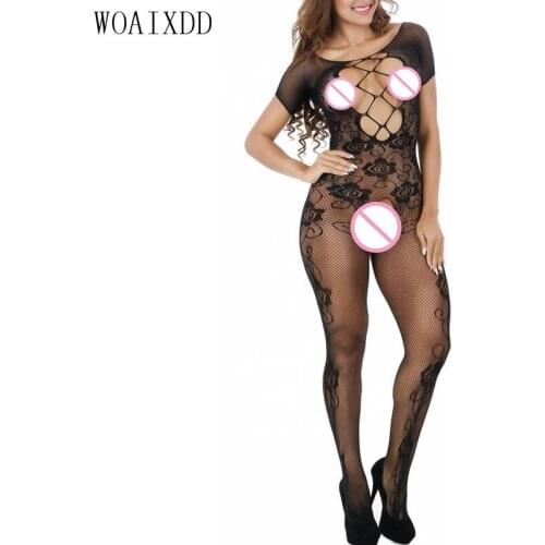 Womens Sexy Open Bra Lingerie Body Stocking Bodysuit Bodycon Tempting Teddies Sexy Lingerie Hot See Through Sleepwear