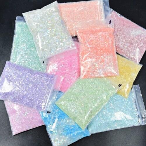 1000G/Bag Laser Holo Nail Powder Iridescence Chunky Hexagon Art Mix Size Shiny DIY Manicure Aurora Nail Sequins Flakes