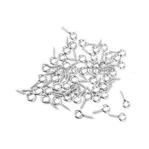 11x5mm Electroplating Silver/ white K color 5000pcs/lot Screw Pins With Eye Bail Top Drilled For Chunky Pendant Making