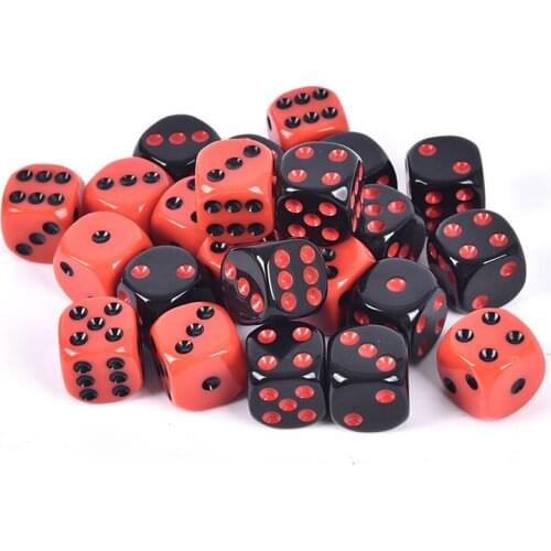 24 PCS/Set Red/Black Dice SET with Velvet Bag Funny Game Accessory