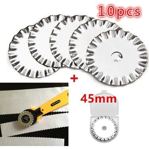 5pcs/10pcs 45mm Roller Cutter Wave Rotary Cutter Blades Sewing Quilting Fits Crafts Patchwork Fabric Leather Paper Cutting Tool