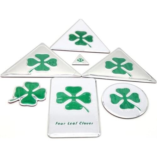 Aluminum Green Lucky Four Leaf Clover Side Label Emblem Car Sticker For Alfa Romeo GT Giulia Giulietta Stelvio Mito Car Styling