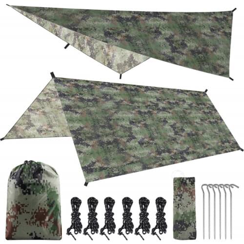 Hammock Rain Fly Tent Tarp 10 X 10 FT Large Waterproof Camping Tarp Shelter UV Protection Lightweight Ripstop Nylon Picnic Mat