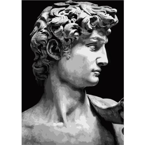 DIY Frame David Oil Painting By Numbers Acrylic Art by Number Diy Paintings Handpainted Draw on Canvas Home Wall Decoration