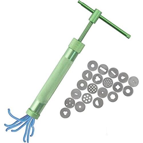 Metal Clay Extruders Green pottery clay tools DIY Sculpture Gun Clay Sugar Paste Extruder Cake Sculpture Gun Tool