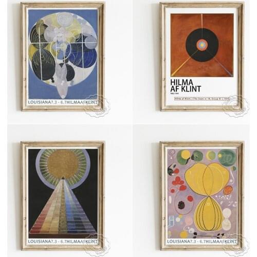 Hilma Af Klint Abstract Art Exhibition Museum Poster, Altarpiece No.1 Group X Canvas Painting, The Large Figure No.5 Home Decor